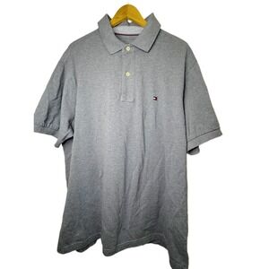 Tommy Hilfiger Mens XLT Gray Short Sleeve Polo Shirt Classic Fit Dusty Blue Grey